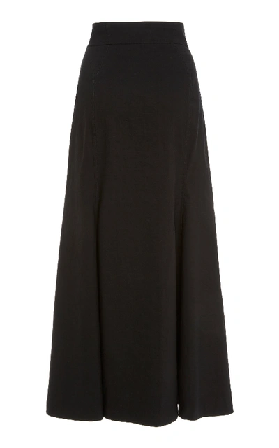 Shop A.l.c Amelie High Waist Button Front Midi Skirt In Black