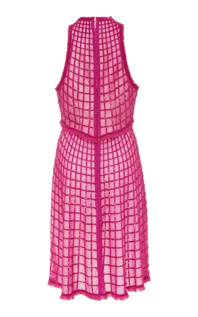 Shop Joanna Mastroianni Racer Hand Beaded Dress In Pink