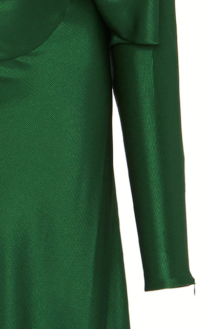 Shop Victoria Beckham Open Back Drape Sleeve Dress In Green