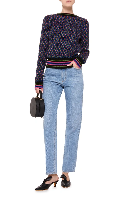 Shop Red Valentino Intarsia-knit Wool Sweater In Print