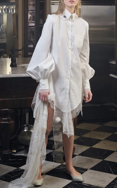 Shop Danielle Frankel Bridal Naomi Poplin Shirtdress In Ivory