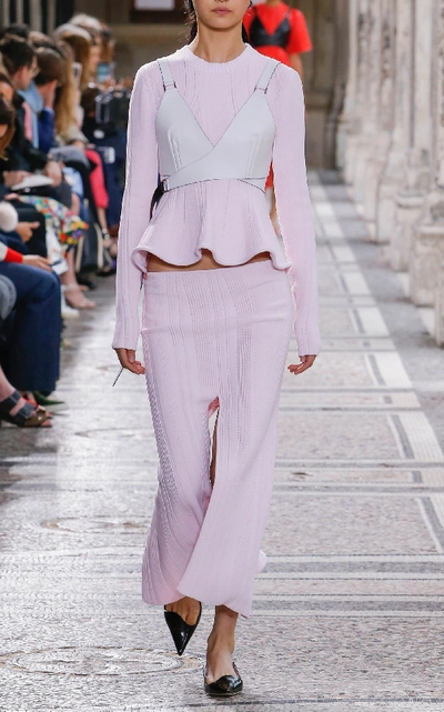 Shop Proenza Schouler Knit Ruffle Pencil Skirt In Pink