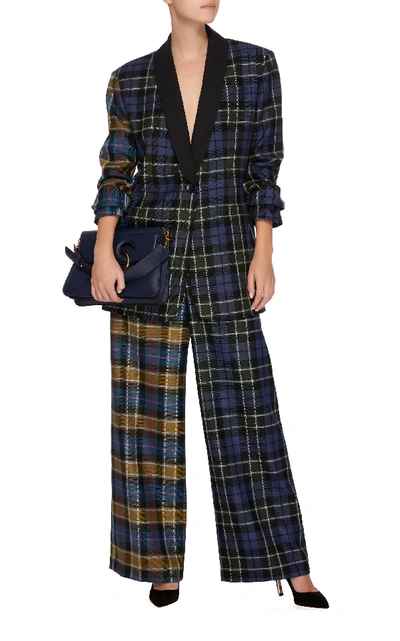 Shop Tibi Oversized Tuxedo Blazer In Plaid