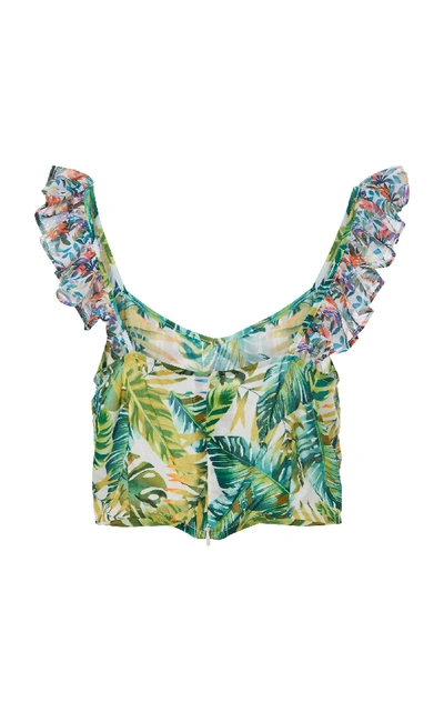 Shop All Things Mochi Simona Cropped Printed Voile Top
