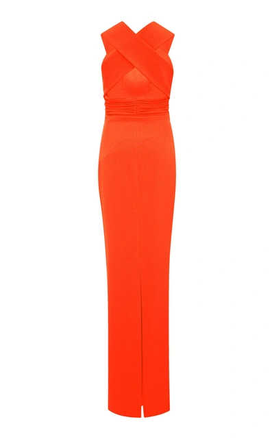 Shop Rachel Gilbert Atlas Sheath Gown In Orange