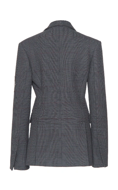 Shop Off-white Prince De Galles Double Breasted Blazer In Grey