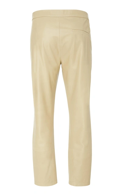 Shop Zeynep Arcay Cropped Patent Leather Pants In Neutral