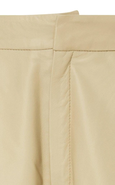 Shop Zeynep Arcay Cropped Patent Leather Pants In Neutral
