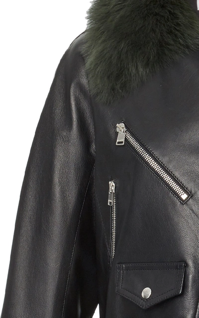 Shop Adeam Moto Jacket In Black