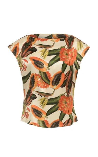 Shop Lena Hoschek Summer Cap Sleeve Top In Print