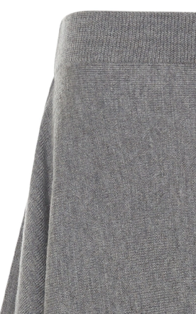 Shop Jw Anderson Asymmetric Merino Wool Midi Skirt In Grey