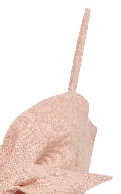 Shop Faithfull De Fiori Cropped Knot Top In Pink