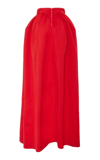 Shop Rochas Embellished Duchess-satin Ball Skirt In Red