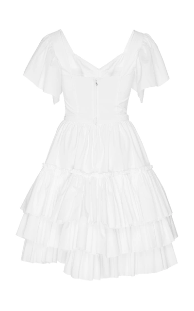 Shop Dolce & Gabbana Bustier Cotton Poplin Mini Dress In White