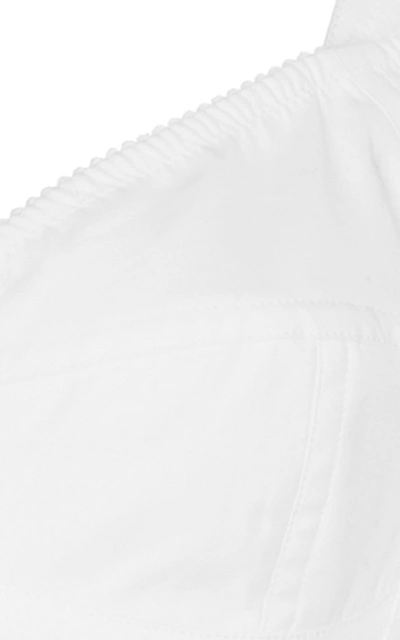 Shop Dolce & Gabbana Bustier Cotton Poplin Mini Dress In White