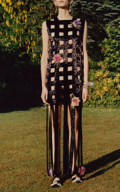 Shop Christopher Kane Hand-beaded Dress In Black