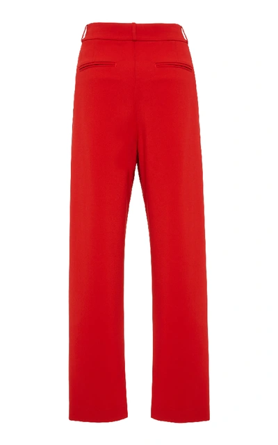 Shop A.l.c Russel High-rise Pleated Tapered Pant In Red