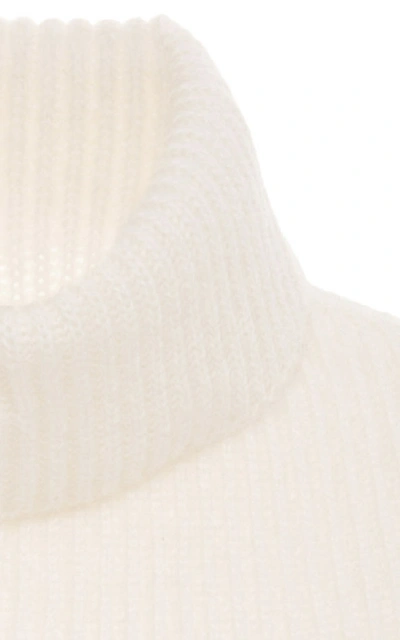 Shop Sally Lapointe Cropped Mohair Turtleneck Cape In White