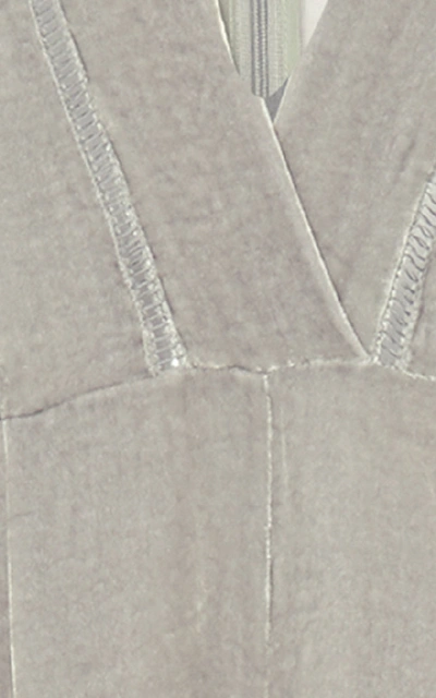 Shop Bottega Veneta Wide-leg Velvet Jumpsuit In Grey
