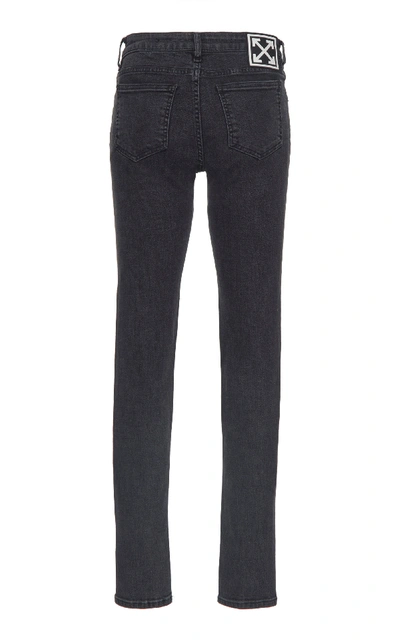 Shop Off-white Mid-rise Skinny Jeans In Black