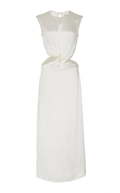 Shop Deitas Olympia Silk Draped Dress In White