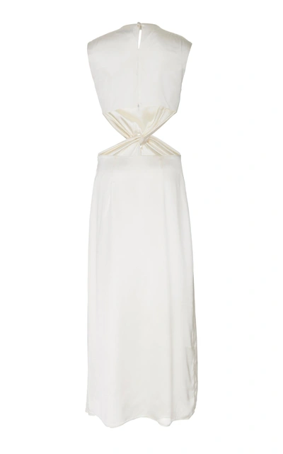 Shop Deitas Olympia Silk Draped Dress In White
