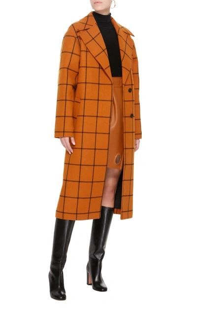 Shop Self-portrait Belted Check Overcoat In Plaid