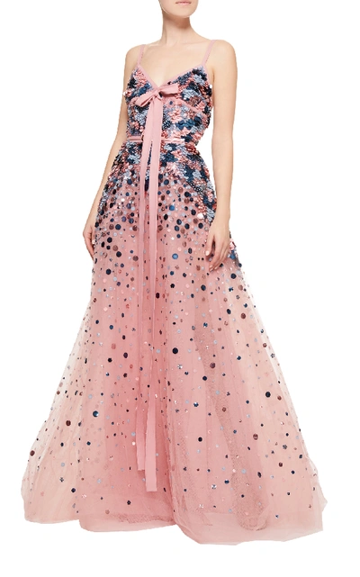 Shop Elie Saab Embellished Gown In Pink
