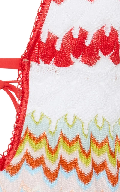 Shop Missoni Crochet-knit Swimsuit In Multi