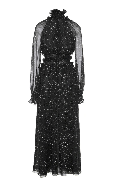Shop Giambattista Valli Dot Print Silk Dress In Black