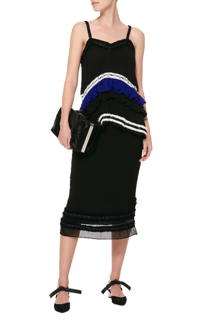 Shop Proenza Schouler Ruffled Silk-chiffon Dress In Black