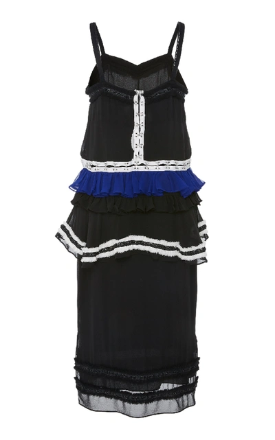 Shop Proenza Schouler Ruffled Silk-chiffon Dress In Black