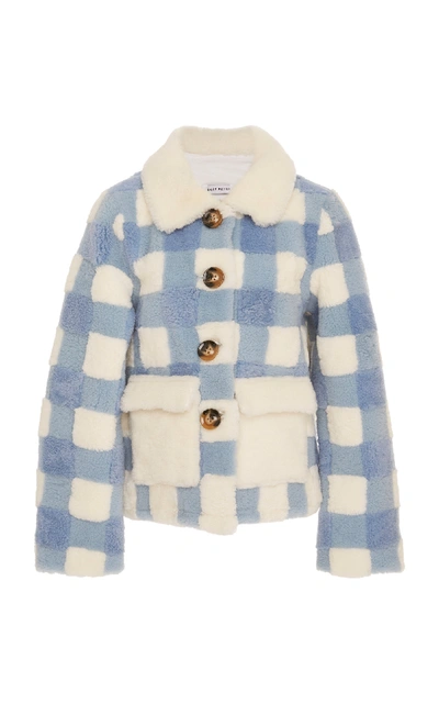 Shop Saks Potts Lucy Cropped Check Jacket In Blue