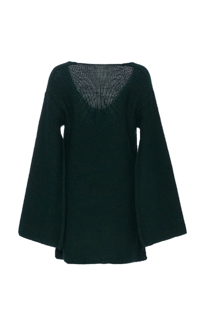 Shop Arje The Milos Cashmere Wool And Silk-blend Sweater In Green