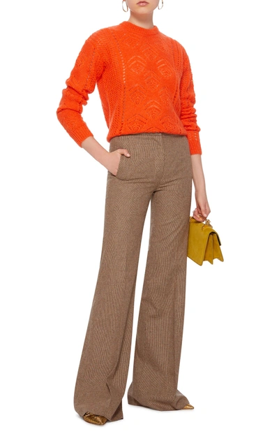 Shop Rochas Scarf Neck Chunky-knit Sweater In Orange