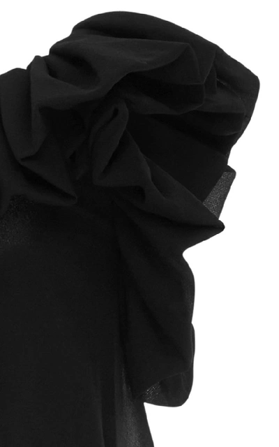 Shop Givenchy Silk Georgette One Shoulder Short Dress With Ruffles In Black