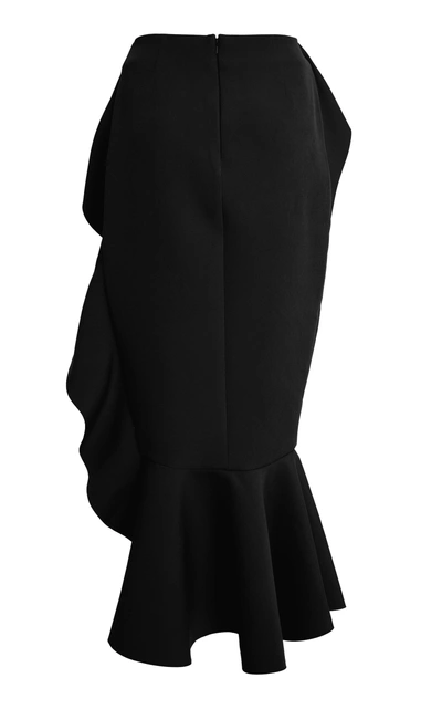 Shop Rachel Gilbert Adelaide Ruffle Slit Skirt In Black
