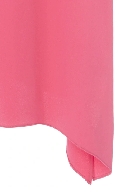 Shop Khaite Asymmetric Cutout Crepe Midi Dress In Pink