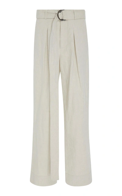 Shop Arias Belted Wide-leg Pant In Neutral