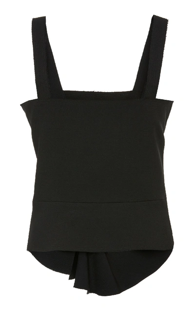 Shop Yeon M'o Exclusive Pistis Ruched Asymmetric Crop Top In Black