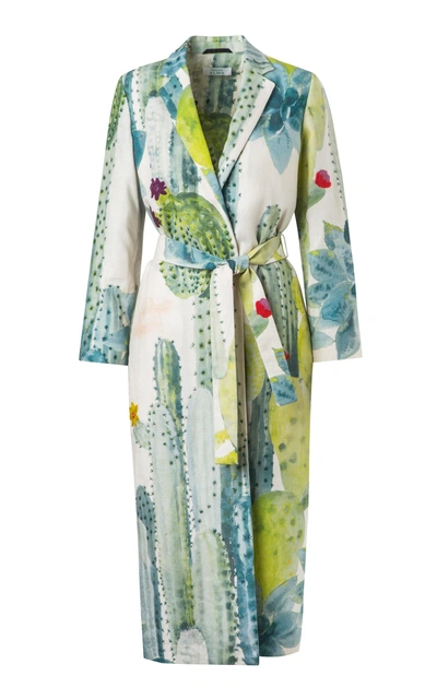 Shop Maison Alma Cactus Printed Wrap Coat In Floral