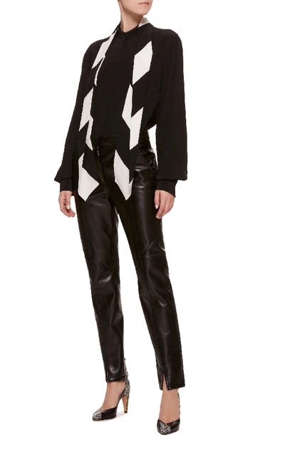 Shop Givenchy Scarf Neck Long Sleeve Crepe De Chine Blouse In Black