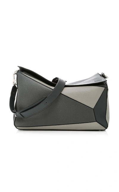 Shop Loewe Two-tone Puzzle Xl Bag In Grey