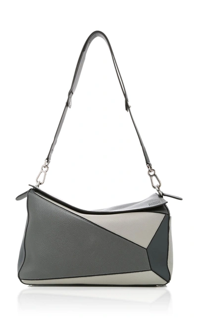 Shop Loewe Two-tone Puzzle Xl Bag In Grey