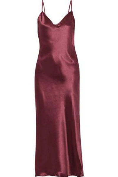 Shop Simon Miller Woman Esmond Silk-satin Midi Slip Dress Burgundy
