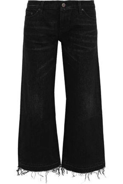 Shop Simon Miller Woman Bora Cropped Low-rise Wide-leg Jeans Black