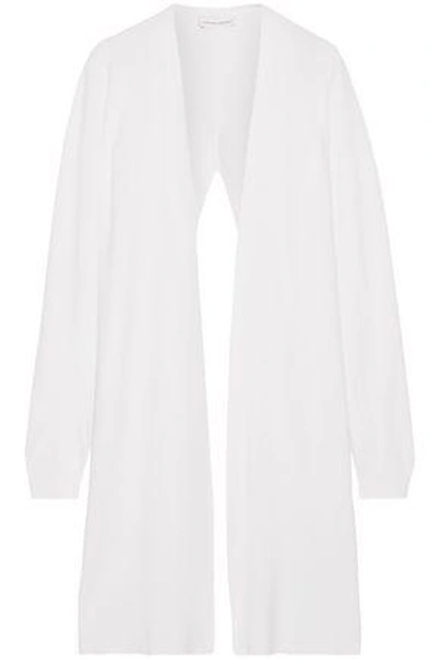 Shop Narciso Rodriguez Woman Split-back Wool And Cashmere-blend Cardigan White