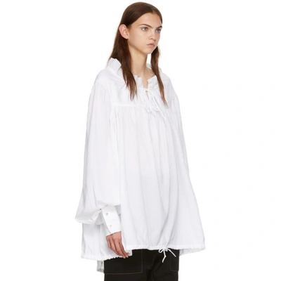 Shop Marques' Almeida Marques Almeida White Gathered Yoke Blouse