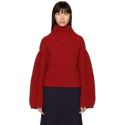 Shop Lanvin Red Chunky Turtleneck In 30 Red