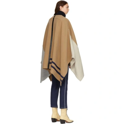 Shop Chloé Chloe Brown Turtleneck Poncho In 26a Worn Br